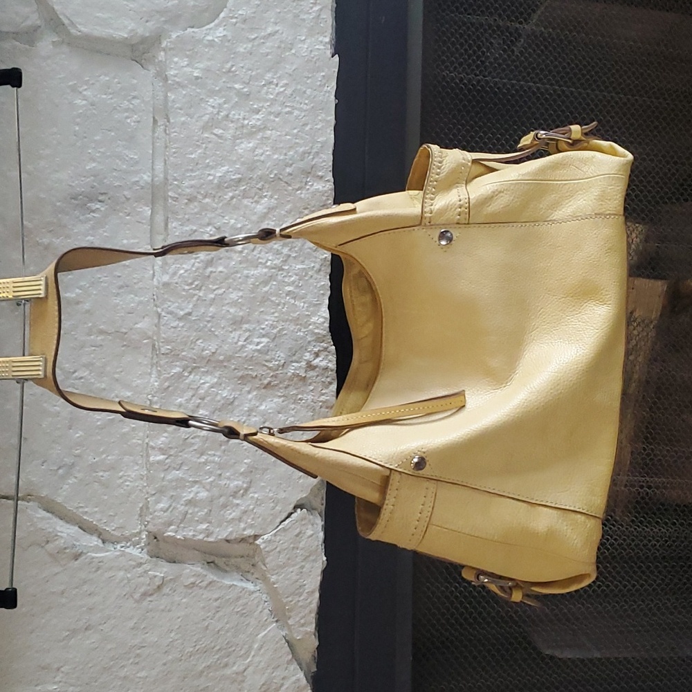 Fossil Yellow Leather Shoulder Bag